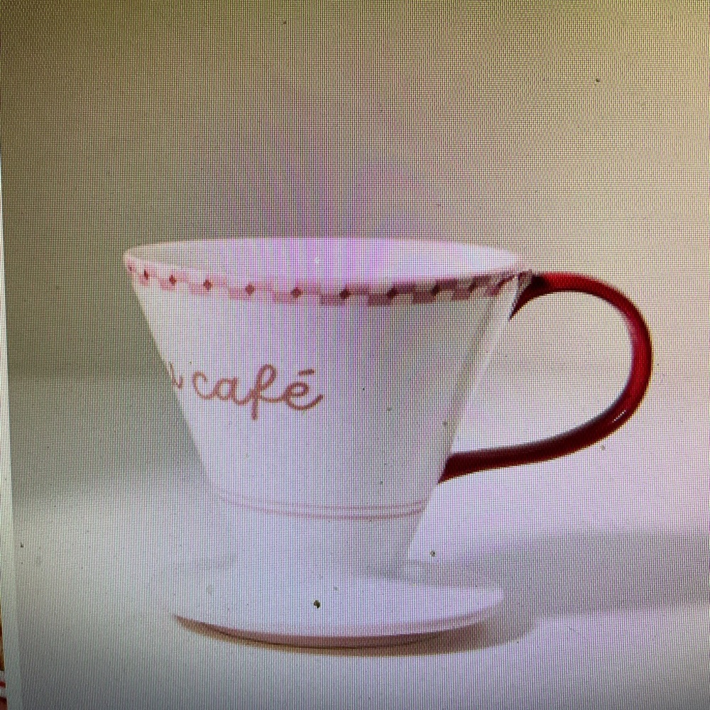 ❤️ ANTHROPOLOGIE CAFE VIOLETTE HANDPAINTED STONEWARE POUROVER COFFEE MAKER NEW